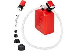 SLOTHZTECH Automatic Portable Fuel Transfer Pump with Auto-Stop, 3.2 Gallon per minute, Extra Long Hose, Battery Powered and USB Type-c, 4 Can Adapters and Leak protection, Gas Pump for Oil, Diesel and Gasoline1