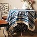 Bringsine Cotton Linen Lace Bohemian Boho Style Rectangle Tablecloth Dinner Picnic Table Cloth Home Decoration （Rectangle/Oblong, 55 x 71 Inch）