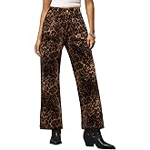 Kedera Women's Leopard Printed Straight Jeans Front Pocket Straight Jeans Casual Boyfriend Ankle Denim Pants