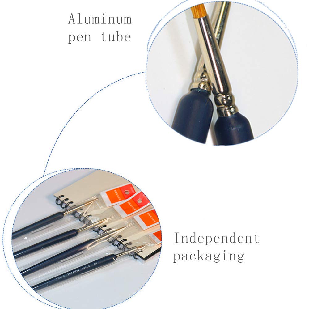 Spazzola per dettagli, pennelli in acrilico, 10 pezzi per pennelli in acrilico per acquerelli e pittura acrilica