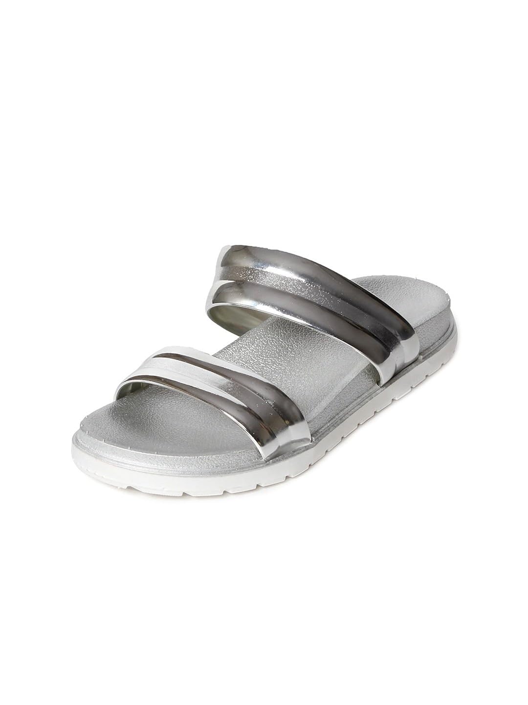 meriggiare women silver synthetic flats