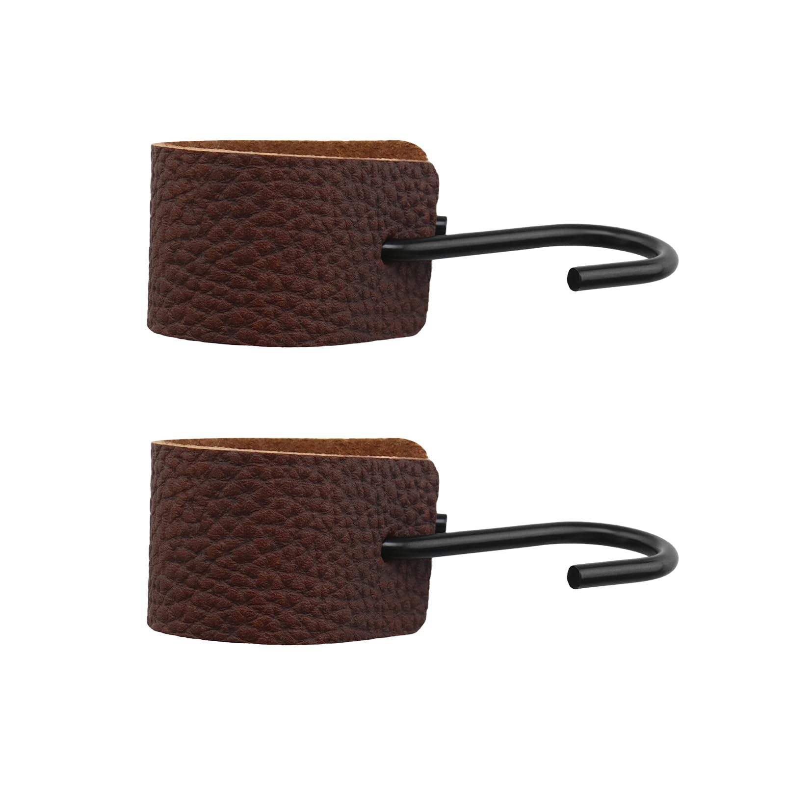 2pcs Multifunctional Hooks Stainless Steel S Shaped Hook Portable S Hook Genuine Leather Strap S Hook for Kitchen Bathroom Bedroom Living Room Garage