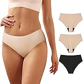 REELINDRY Washable Incontinence Underwear for Women, 1.8 oz Absorbency Leak Proof Seamless Mid Rise Briefs for Postpartum 3 Pack (Black-Beige, XL)