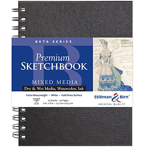 Stillman & Birn Beta Wirebound Sketchbook, Heavyweight 180lb, Natural White, 25 Sheets, 6x8