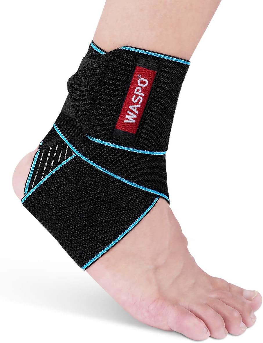 WASPO Ankle Support Brace Adjustable Ankle Brace Wrap Strap for