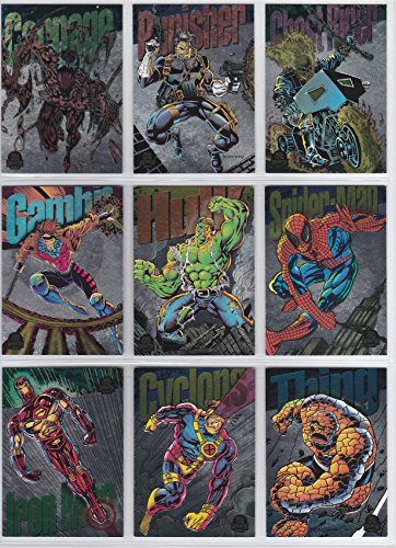 1994 Marvel Universe Series V SILVER POWERBLAST Insert Set of 9 Cards NM/M