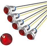 Gebildet 5pcs 10mm 110-220V AC LED Metal Indicator Light Waterproof Signal Indicator Lamp (Red)