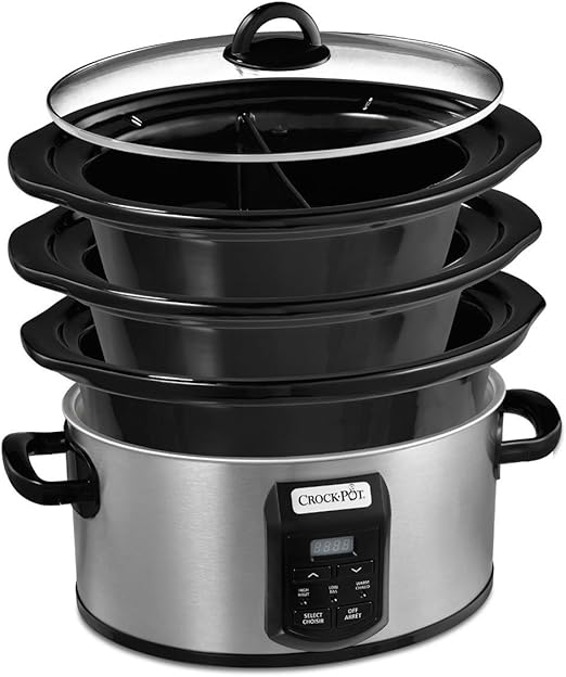 Amazon Com Crock Pot Choose A Crock Programmable Slow Cooker With Stackable Storage And Dishwasher Safe Stoneware And Lid Kitchen Dining