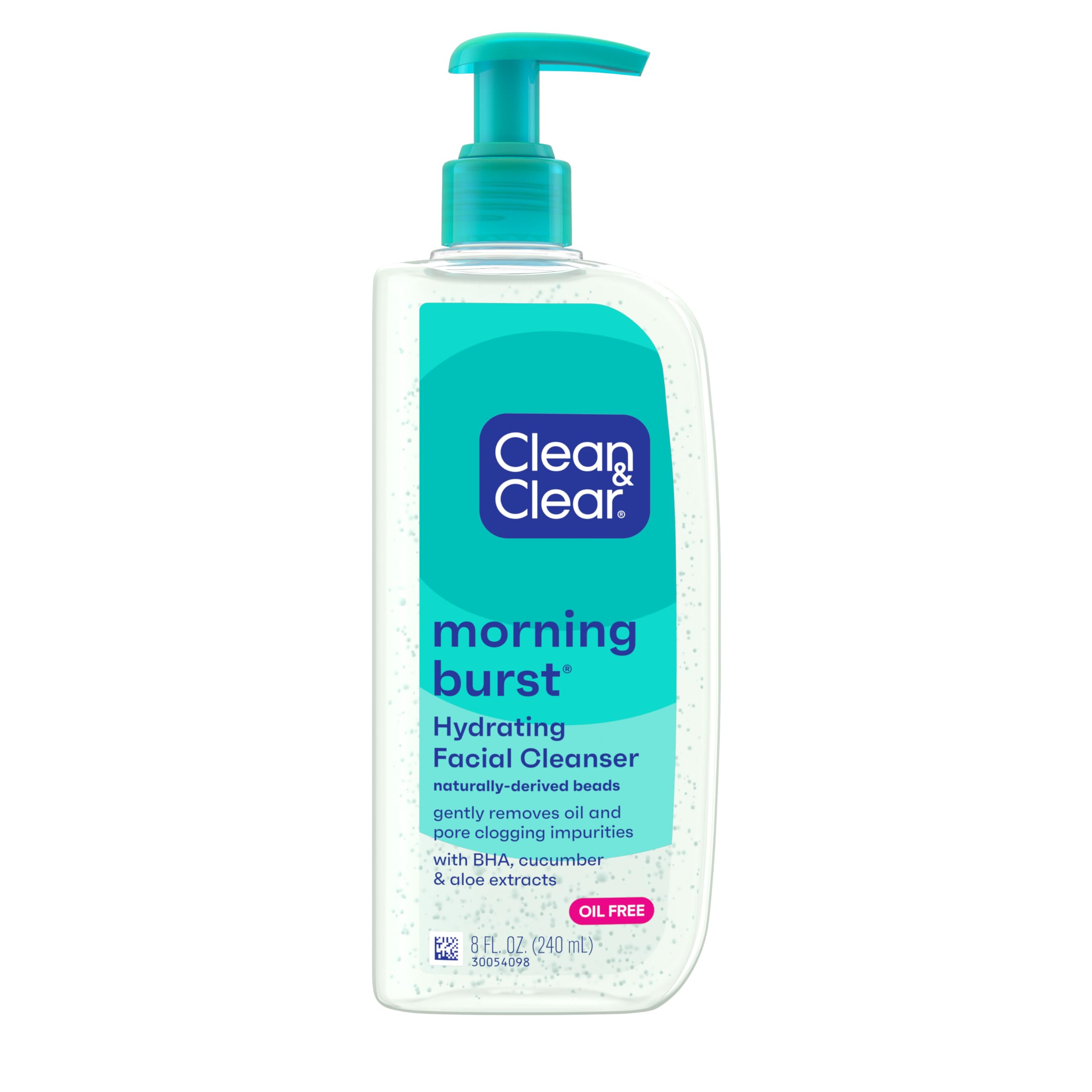 Clean & Clear Morning Burst Oil-Free Hydrating Facial Cleanser with Cucumber & Green Mango Extract, Gentle Daily Face Wash for All Skin Types, 8 fl. oz