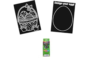 Imagination Starters MiniMat Coloring Kits- 4 count chalkboard crayons, small travel size chalkboards for coloring, travel set, no dust, reusable, coloring flash card (Easter)