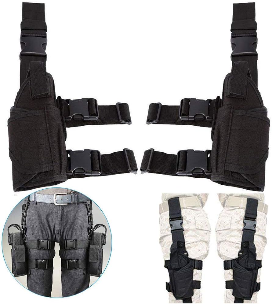 FRISTONE Dual Pistol Leg Holsters, Adjustable Universal Waterproof Drop Leg Pistol Holster Left Right Pouch Holder