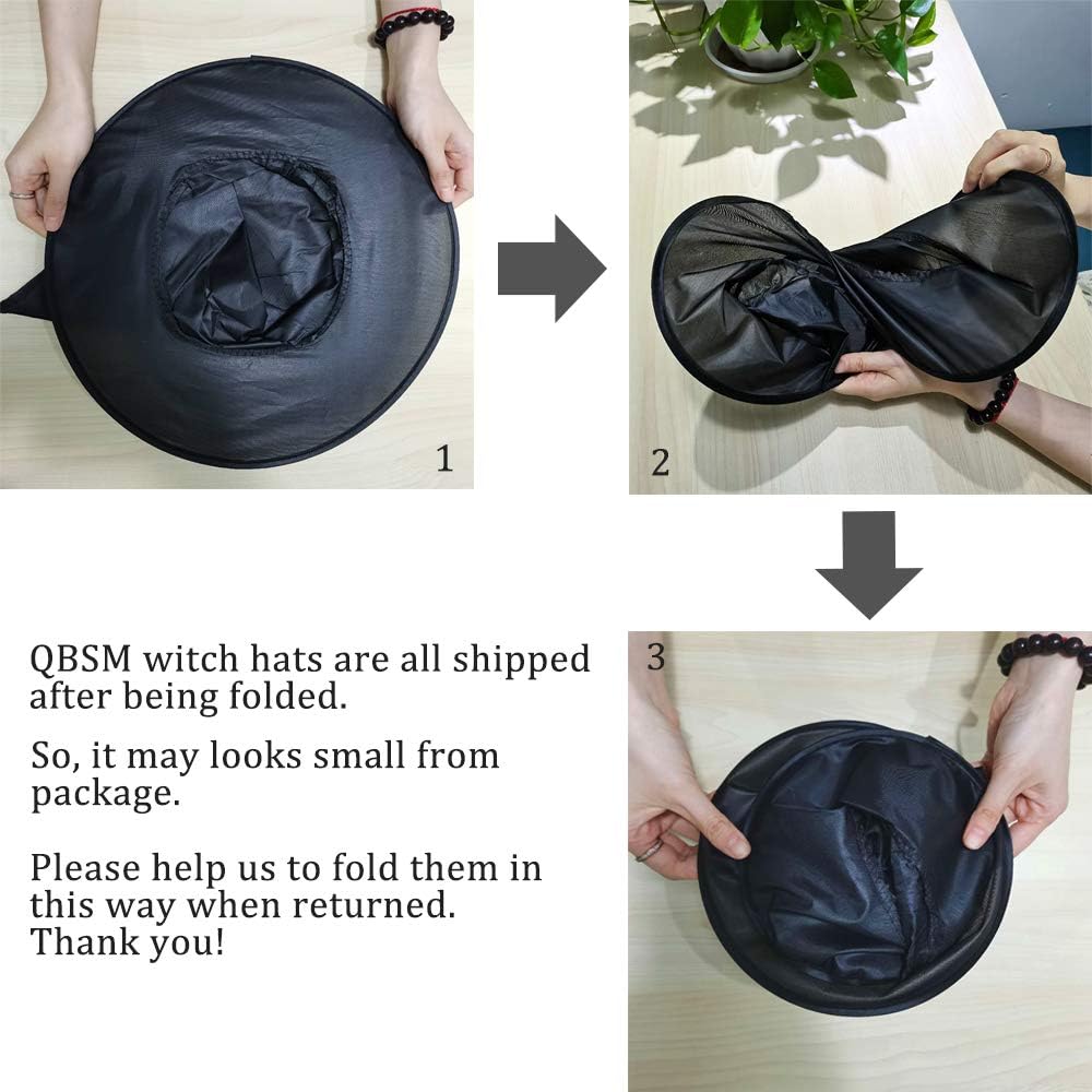 QBSM 10 PCS Women Black Witch Hat Kids Wizard Hats Halloween Costume Party Decoration Accessories: Toys & Games