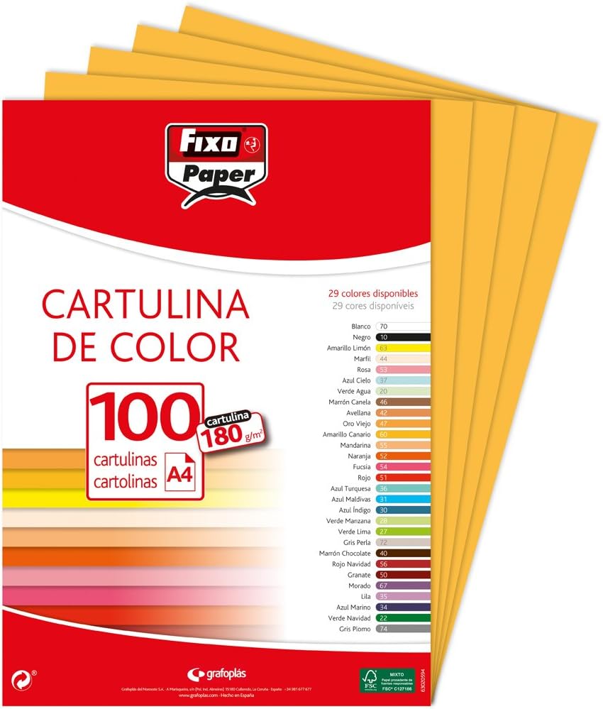 Fixo 11110447 - Pack of 100 Cards, A4, Old Gold, Antique Gold