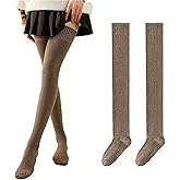 Ksheria Women Thigh High Socks,Extra Long Cotton Warm Thick Over the Knee Socks, Long Knee High Boot Stockings Leg Warmer