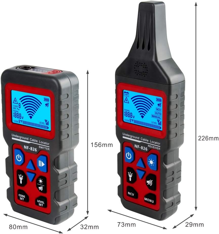 NOYAFA NF-826 Underground Cable Tester Locator Wire Tracker Detector, Wall and Underground Pipeline Wire Detector - Image 3