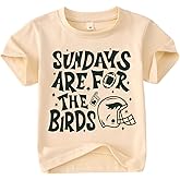 GLIGLITTR Toddler Football Shirt Boy Girl Sundays are for The Birds Football Fans T-Shirt Kids Sports Lover Short Sleeve Tops
