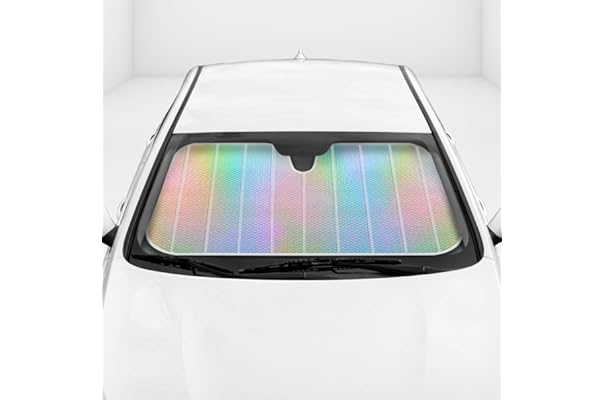 thumbnail image 2 of Front Windshield Sun Shade For Car & SUV, 51x28 Inch, UV Blocker, Foldable Sun Visor Protector For Hot Weather Evening On The Beach With Palm Trees 2 of 13