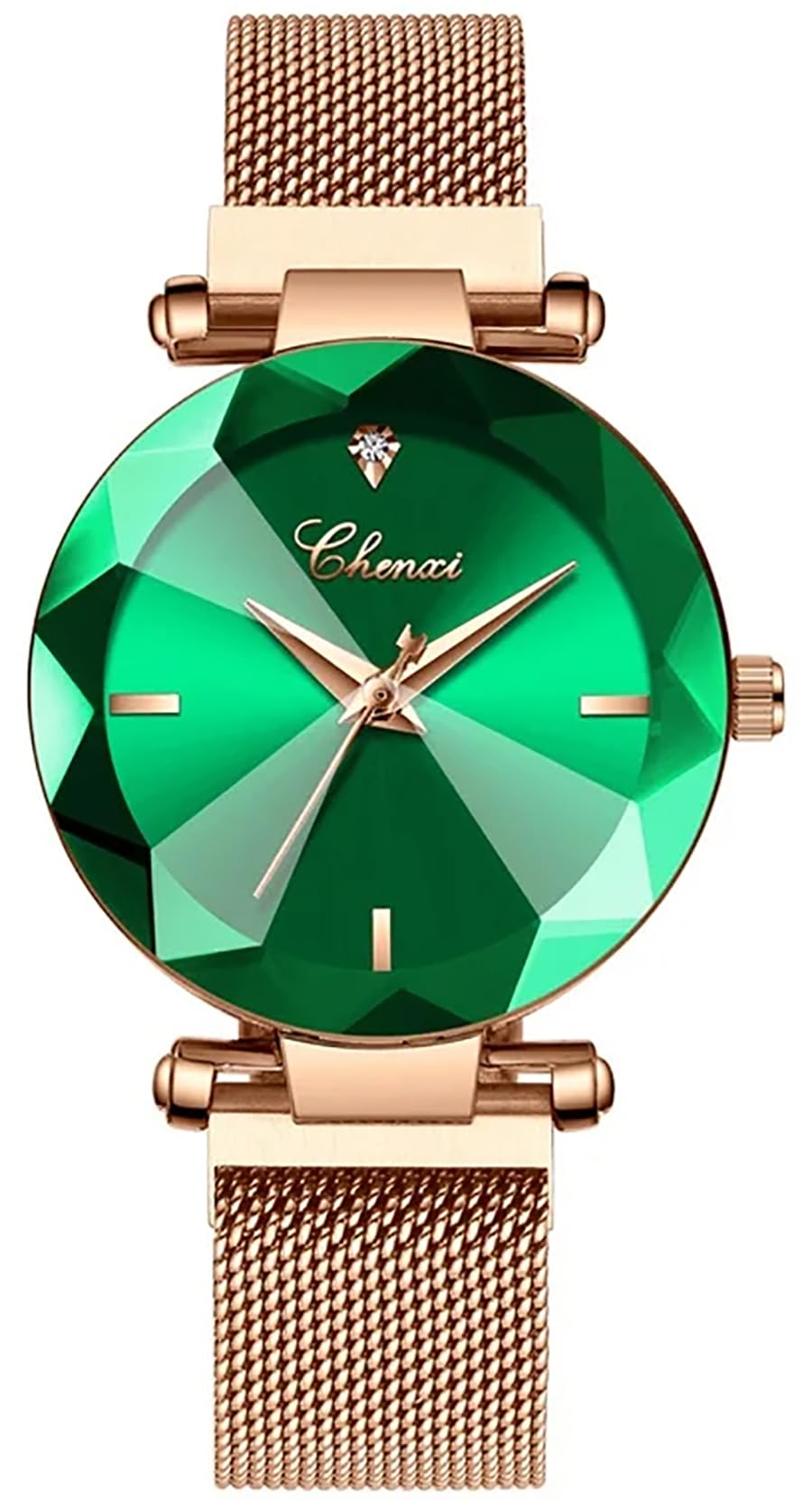 MASTOP Luxury Women Watches Analog Quartz Watch Bracelet Watch Mesh Band Waterproof Wrist Watches for Ladies, Green, Quartz Watch — image 1