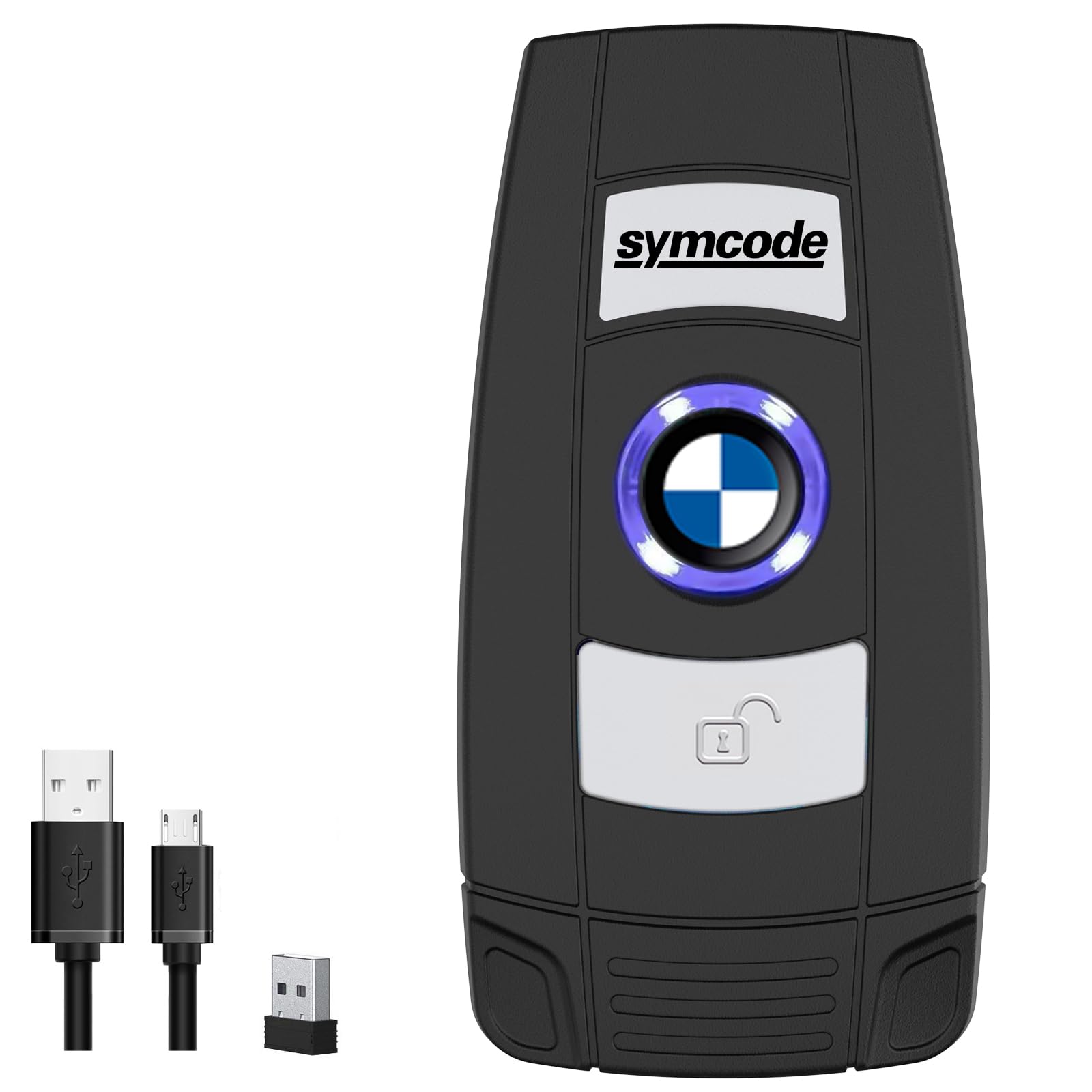 Photo 1 of Symcode Bluetooth Barcode Scanner 1D Laser Wireless Barcode Scanner 3-in-1 BT & USB Wired & 2.4G Portable Handheld scanning Barcode Reader for Library Book, Warehouse Inventory, Store