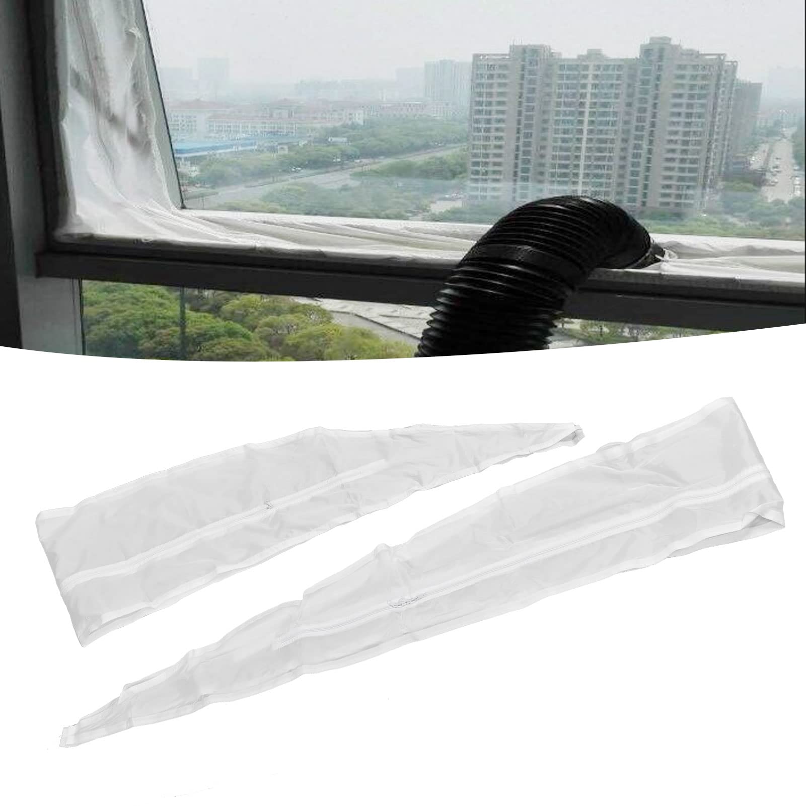 Window Seal For Portable Air Conditioner, Universal Window Seal For Mobile Air Conditioner With Zip And Tape Aircon Window Seal, Ac Window Seal Kit Durable And Long Lasting Waterproof(300CM)