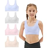 Sascina Training Bras for Girls 10-14 Seamless Teen Girls Sports Bras Ultra Comfort Soft Tween Bras 8-16 Removeable Padding