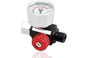 Bestgle Spray Gun Regulator, 1/4" NPT Air Pressure Regulator Kit with Precise Gauge Air Adjusting Valve Controller Paint Spra
