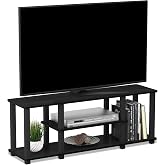 Furinno TURN-S-TUBE 3-Tier Toolless Assembly TV Stand, Americano | for TV up to 50 Inch, No Tool Rectangular Entertainment Center, TV Console, for Living Room, Bedroom