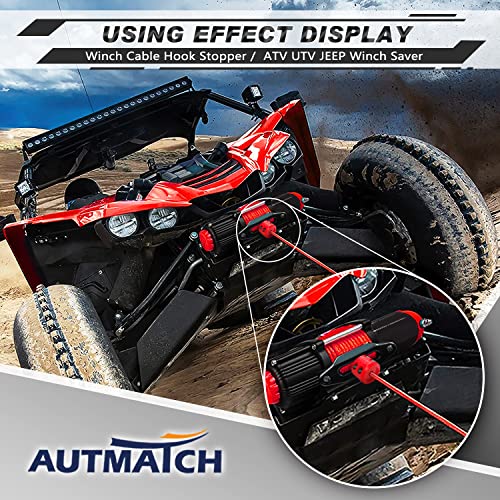 AUTMATCH Winch Cable Hook Stopper (2 Pack) Silicone Rubber Shock