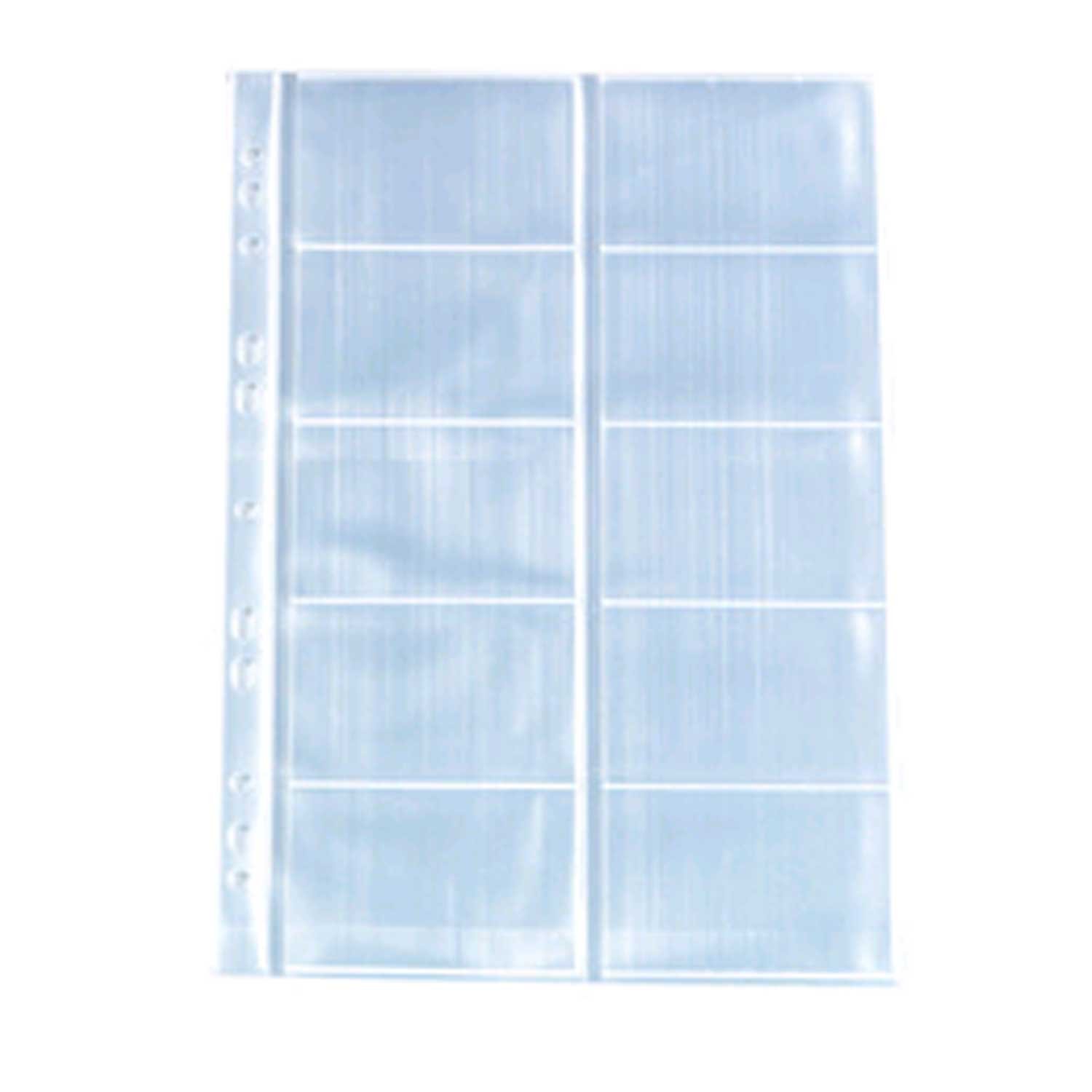 Herlitz 5894209 Business Card Case A4 with 10 Compartments, Clear, Pack Of 10, 50 Stück, 1