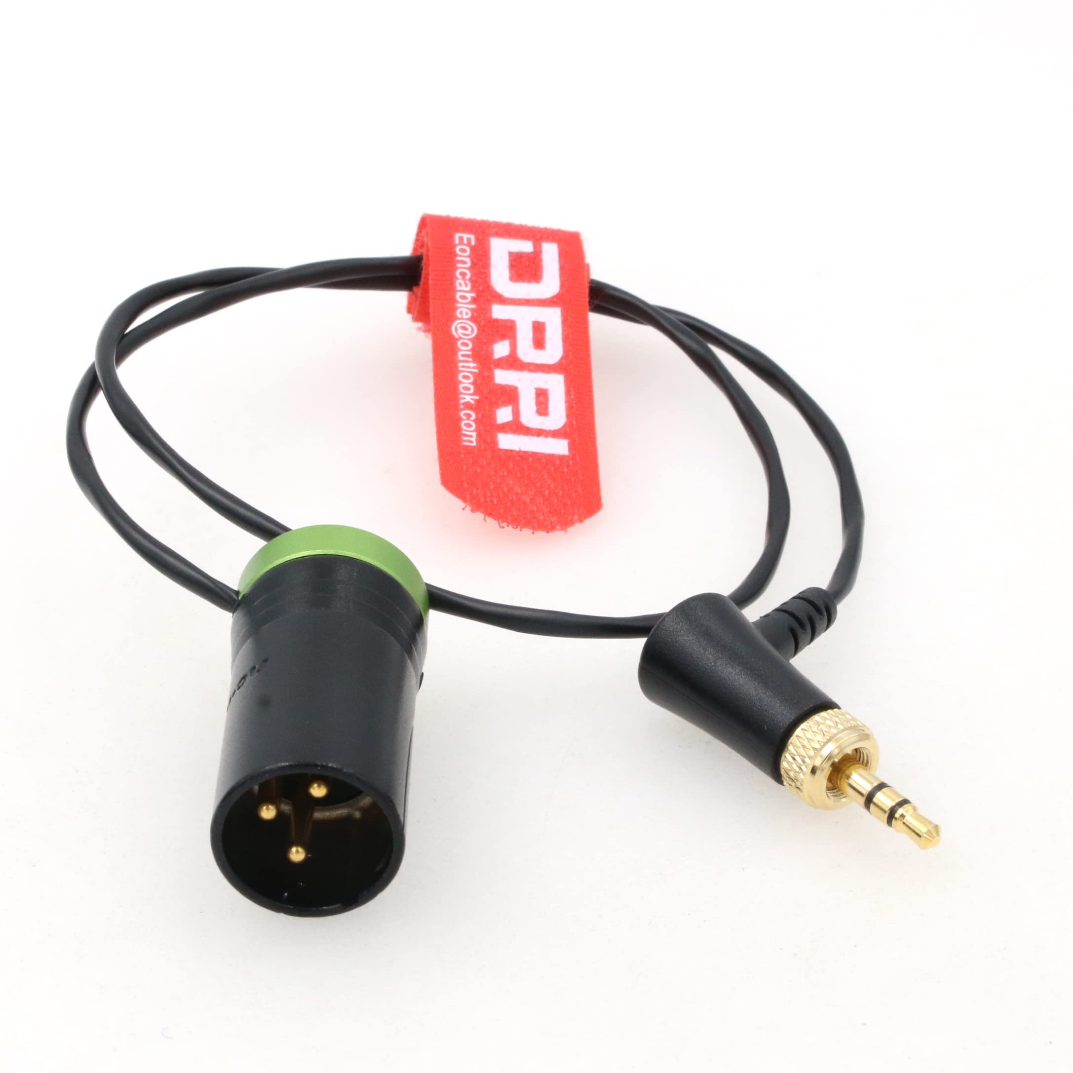 DRRI Low-Profile XLR NEUTRIK 3-Pin to Locking 3.5mm Audio Cable for Sony- UWP Wireless D11 D21,EK 2000, EK 500 G4 (Green Cover)