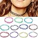 YAZILIND Purple Vintage Stretch Gothic Tattoo Henna Choker Hippy Necklace Elastic 80s 90s