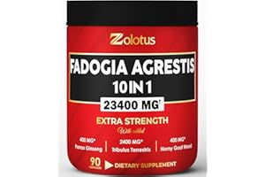ZOLOTUS 23400mg Fadogia Agrestis 10 In 1, 23X Strength with Maca, Tribulus Terrestris, Horny Goat Weed, Panax Ginseng, Saw Palmetto, Tongkat Ali,. Energy, Stamina & Performance Supplement for Men & Women.