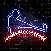 Baseball Neon Sign, Baseball Led Neon Light Signs for Wall Decor Sport Light up Sign Lamp for Dorm Bedroom Party Bar Man Cave Decor Birthday Christmas Gift for Fans Dimmable USB Powered(16.2"*12")