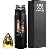 Panvola Motorcycle American Flag Motorcycle Gifts Bullet Tumbler Rider Biker Motorcyclist Dad Husband Brother Boyfriend Retro Stainless Steel Tumbler 17 oz Black