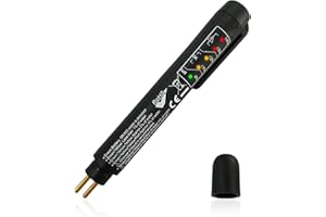 BWBWND Brake Fluid Tester Pen, Brake Fluid Tester Car Diagnostic Testing Tool with 5 LED Indicators, Automotive Hydraulic Fluid Liquid Oil Analyzer Compatible with DOT3 DOT4 Brake Fluid
