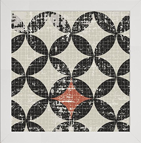 Frame Company Watson Range Geometric Patchwork Puree Pumpkin Square IV by Pela Studio, Photo Frame - 8 x 8 Inches, White