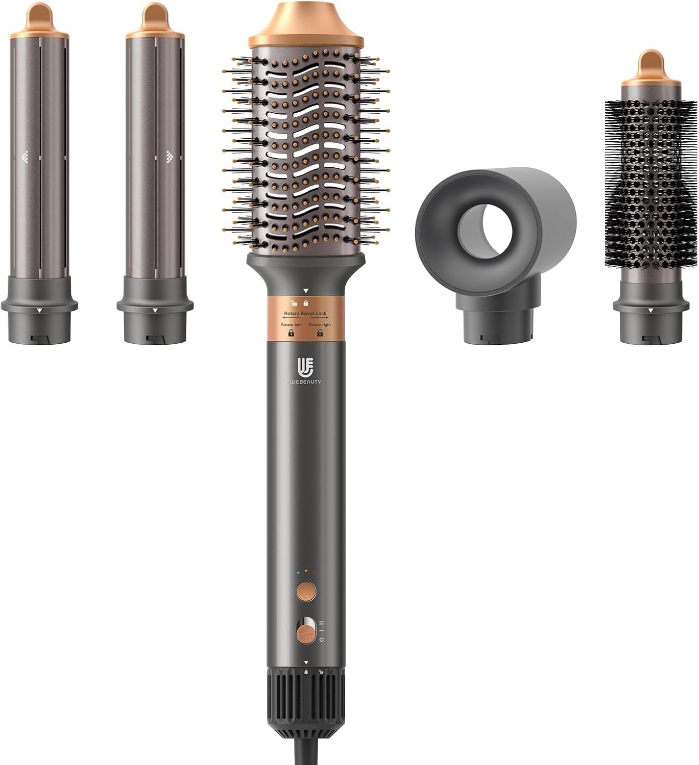 Photo 1 of Hair Dryer Brush, webeauty 5 in 1 One Step Professional Hot Air Brush Set for Fast Drying, Curling Drying, Straightening Combing, Hair Styler [Ceramic Coating] [Negative Ion] 110000 RPM (Gold)