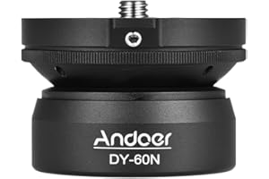 Andoer DY-60N Tripod Leveling Base Leveler Adjusting Plate Aluminum Alloy with Bubble Level Bag for Canon Nikon Sony DSLR Camera