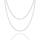 ASDULL 925 Sterling Silver Box Chain for Women 2/3/4/5mm Mens Sturdy Non-Fading Mens Silver Chain 16/18/20/22/24/26/30 Inches