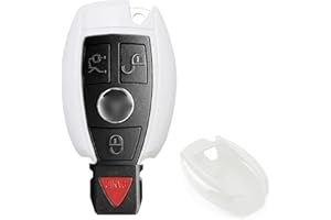 iJDMTOY Exact Fit Gloss White Remote Smart Key Fob Shell Compatible with Mercedes C E S M CLS CLK GLK GL Class, etc