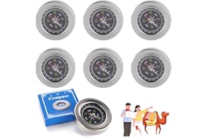 6 pcs Orienteering Compass, BOSOIRSOU Hiking Backpacking Compass Scout Compass Map Compass Outdoor Waterproof Compass for Kid