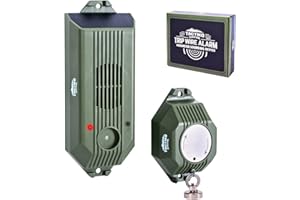 Tactiko Wire Trip Perimeter Alarm 2.0, 129 dB Rechargeable Perimeter – 80ft Kevlar Tripwire, Solar/USB, Weatherproof, Bear De