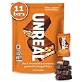 UNREAL Dark Chocolate Caramel Peanut Nougat Bars (1 Bag), 70% Organic Ingredients, Fair Trade, Non-GMO, No Corn Syrup, Sugar Alcohols, Soy, 209grams