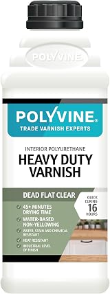 Polyvine Heavy Duty Interior Varnish Satin or Dead Flat 1L