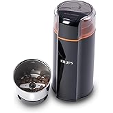 Krups GX332850 Silent Vortex 3-in-1 Grinder for Coffee, Spices, and Dry Herbs, Compact Design, 12 Cups drip Coffee, Black - S