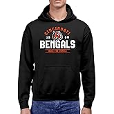 Hybrid Sports NFL - Cincinnati Bengals - Team Motto - Men's and Women's Pullover Hooded Fleece Sweatshirt - Size X-Large - Black