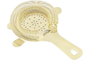 Hawthorne Strainer, Cocktail Strainer Stainless Steel Bar Strainer Bartender Ice Filter Bartender Accessories(Gold)