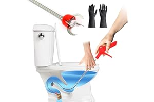 PRUCETREK 51"Toilet Snake Clog Remover,Toilet Auger Grabber Tool，Plumbing Snake for Toilet,With 4 Claws Bendable Hose Pickup Reaching Assist Tool for Grabbing Objects Blocked in Toilet Pipes and Drainage Drains