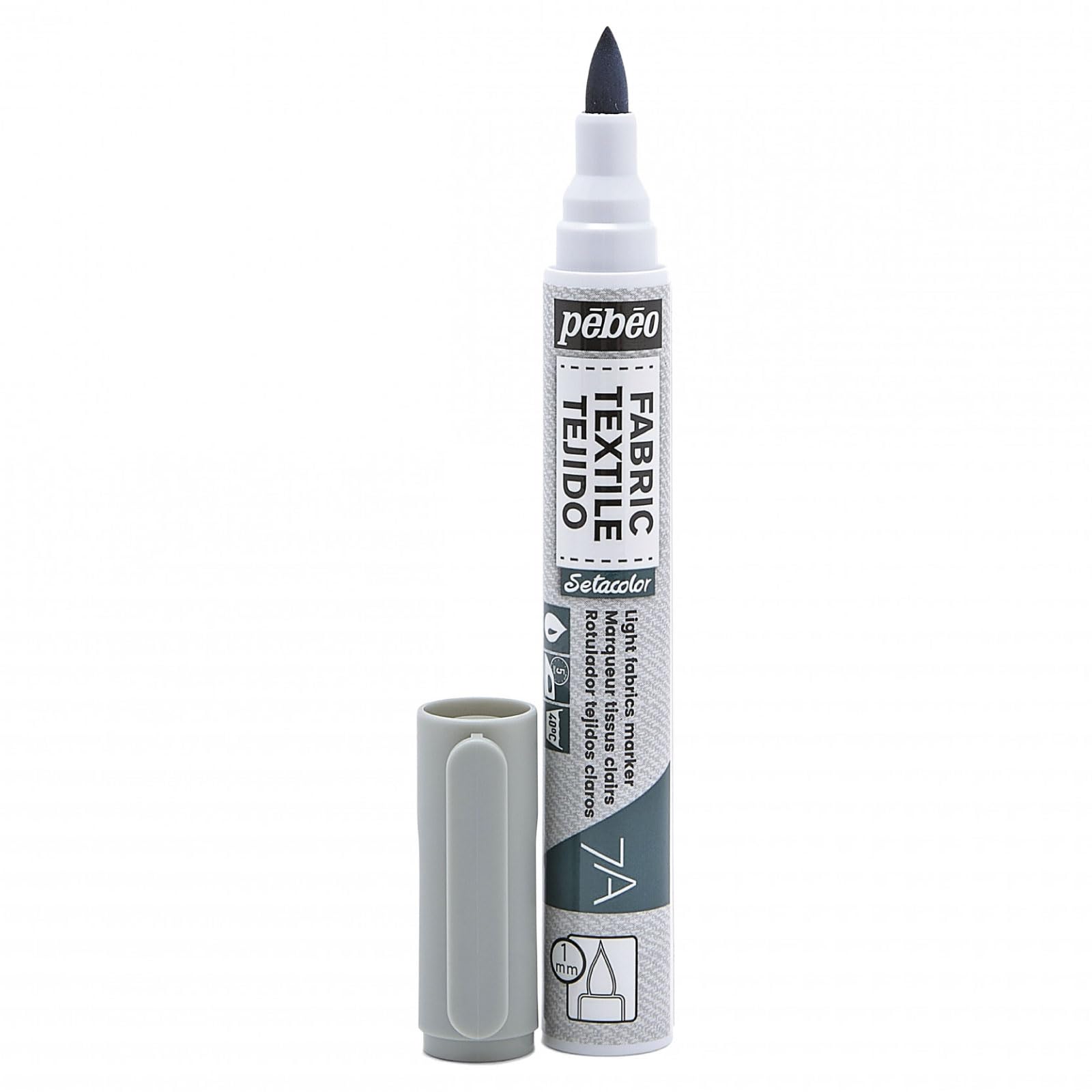 Pebeo 7A Light Light Grey Fabric Marker - 1mm