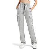 Zylioo Tall Women's Cargo Sweatpants 32"/34" Inseam Elastic Waist Athletic Pants for Tall with Pockets Casual Joggers